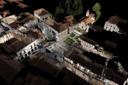 City Model della piazza di Feltre come visualizzato dal sistema di navigazione del modello 3D completo