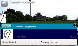 Visualizzazione del POI “Teatro romano” navigando in superficie nell’area di Altino