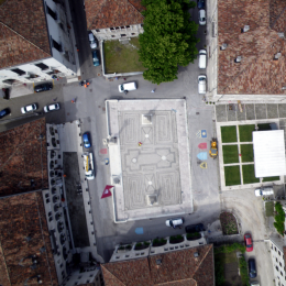Un ripresa ad alta risoluzione nel centro di Feltre