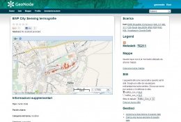 Schermata di riepilogo di un layer vettoriale in Geonode, suite software Free Open Source che utilizza Geoserver come server di mappe